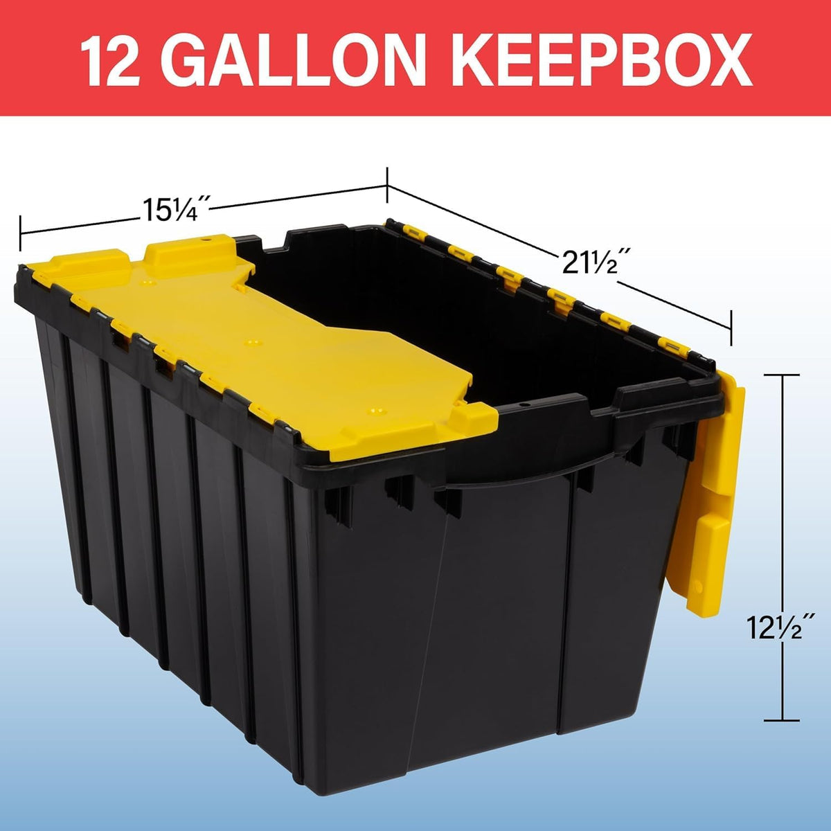 Akro-Mils 66486 Contenedor apilable de plástico de 12 galones con tapa con