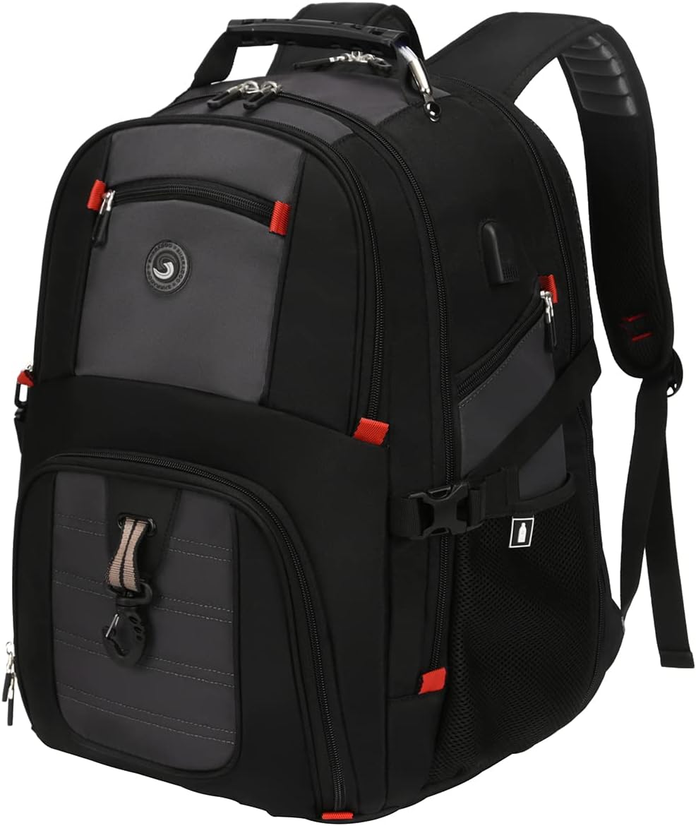 SHRRADOO - Mochila extra grande de 50L para laptop de viaje con pue...