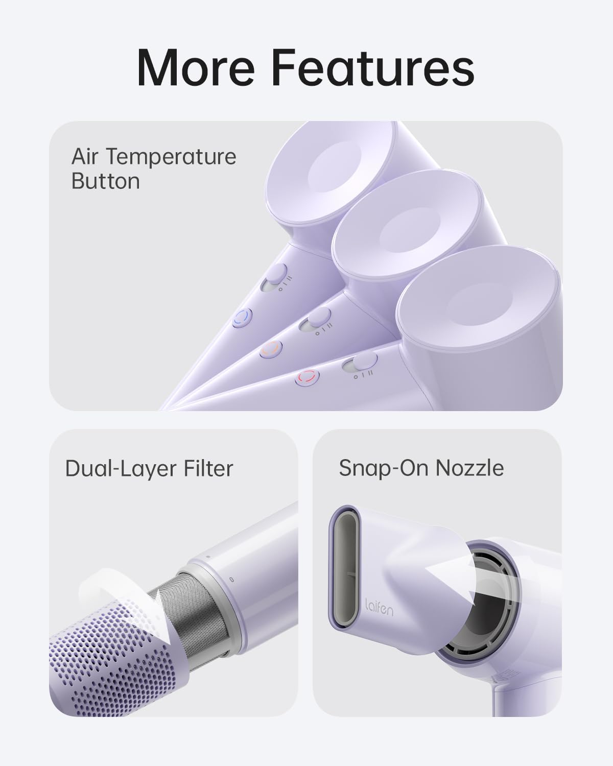 Laifen SE Lite HD110 - Secador de pelo iónico negativo con motor si...