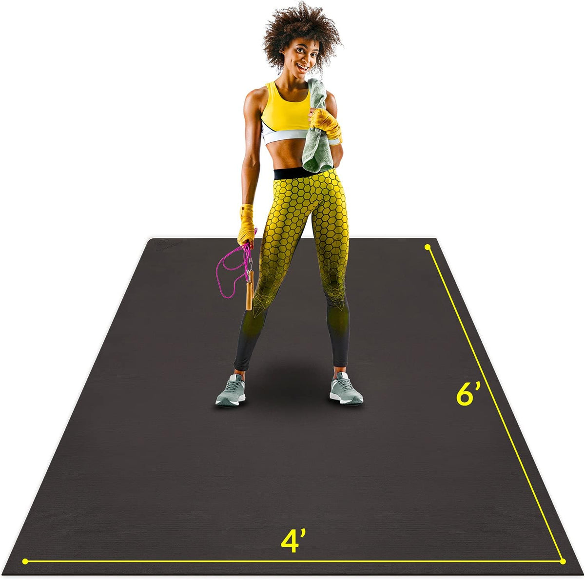 ActiveGear Alfombrilla de ejercicio grande para entrenamiento en casa | Suelo de gimnasio de entrenamiento para gimnasio en casa | Alfombrilla de entrenamiento de goma - 6 x 4 pies