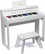 ZIPPY Piano infantil iluminado de 37 teclas con panel de control táctil