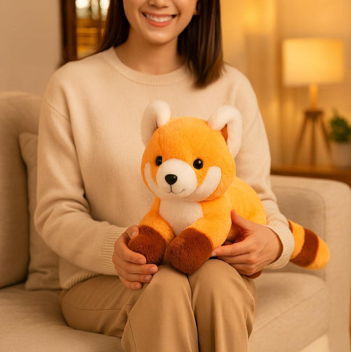 WEIGEDU Peluches de panda rojo, juguetes de peluche de panda rojo p...