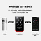 ThermoMaven Termómetro inalámbrico WiFi para carne, 4 sondas