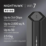 NETGEAR Router WiFi 7 de doble banda Nighthawk (RS100): solo enruta...