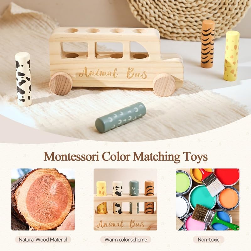 Traditional Wooden Pop Up Toys for BabiesBus Toy