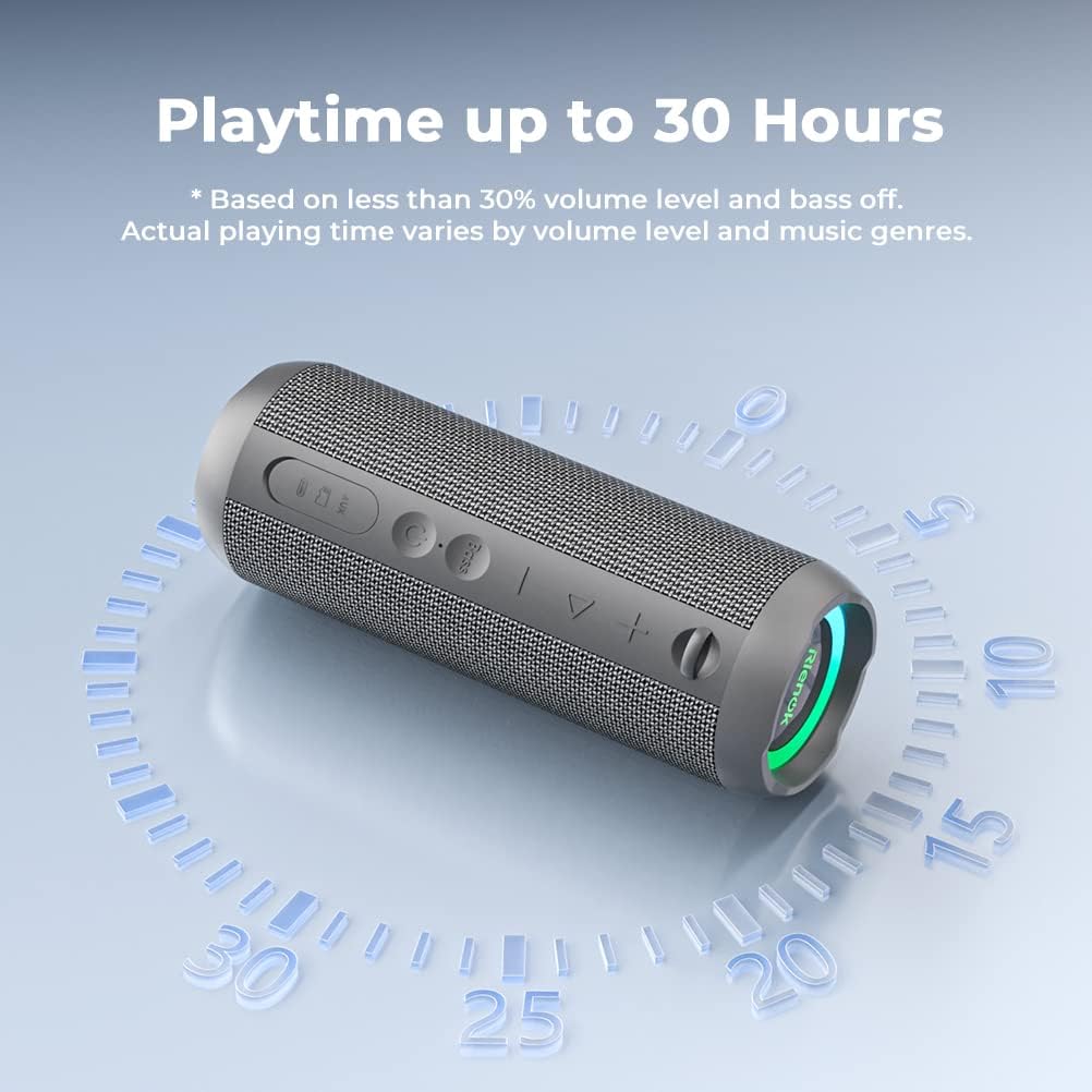 RIENOK - Bocina Bluetooth 30W portátil con emparejamiento dual, son...