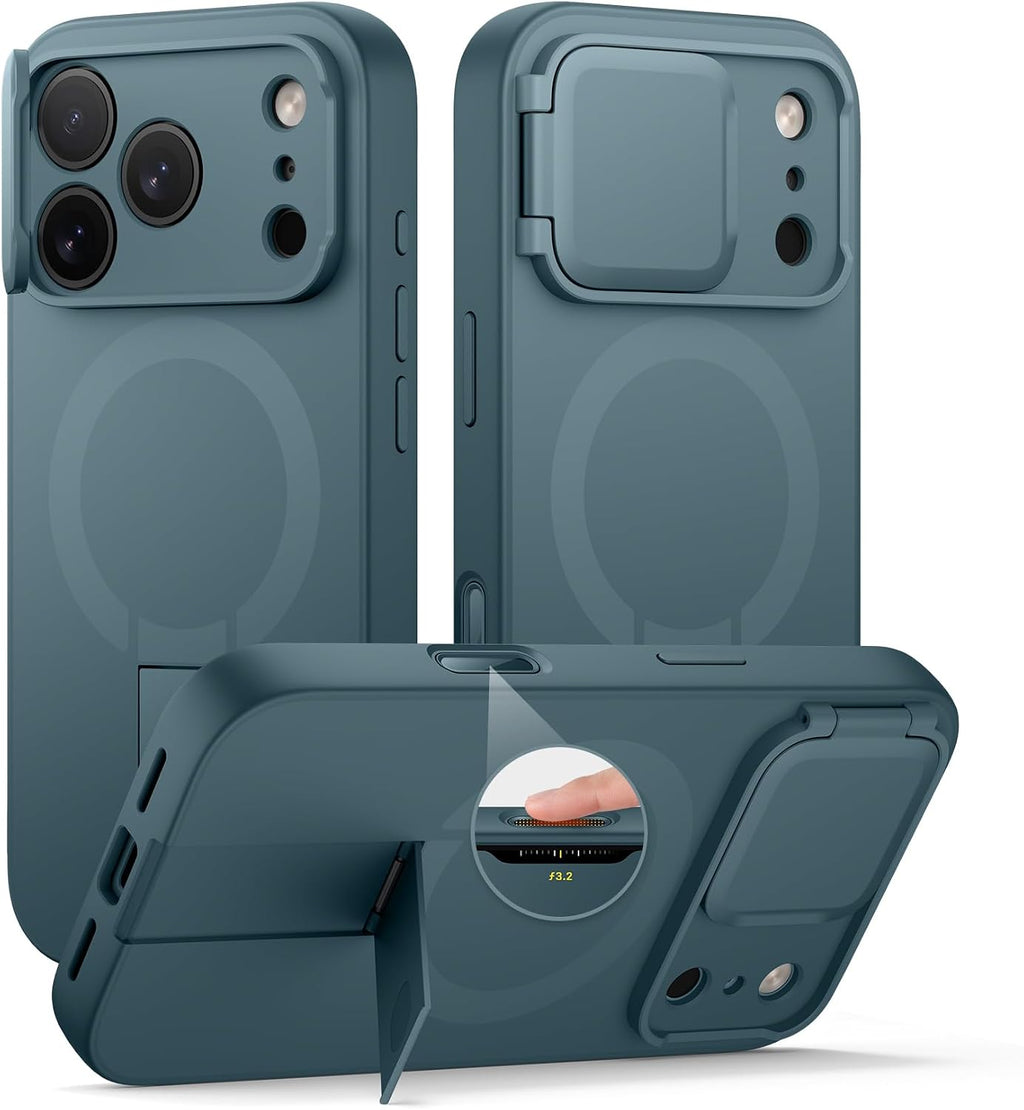 SURITCH para iPhone 18 Pro Case para MagSafe, Cobertura de Cámara, Lake Green