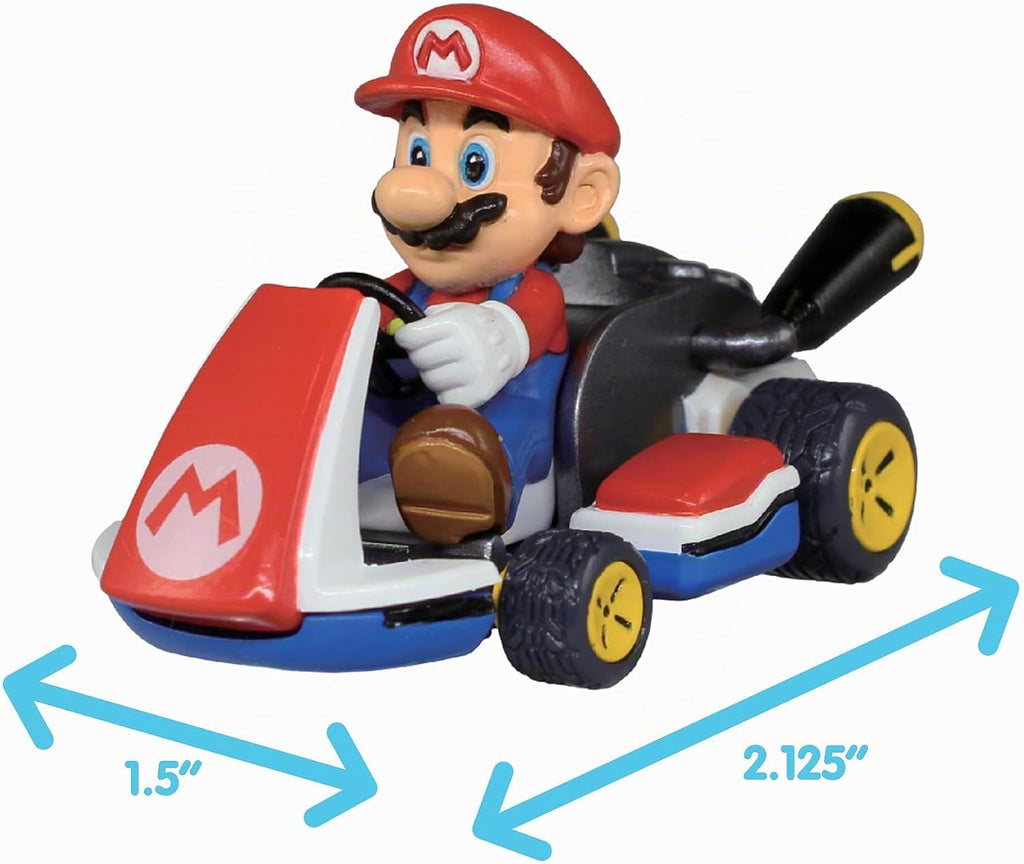 TOMY Mario Kart Pull Back Racers - Blind Box Mario Toys - 10 Count
