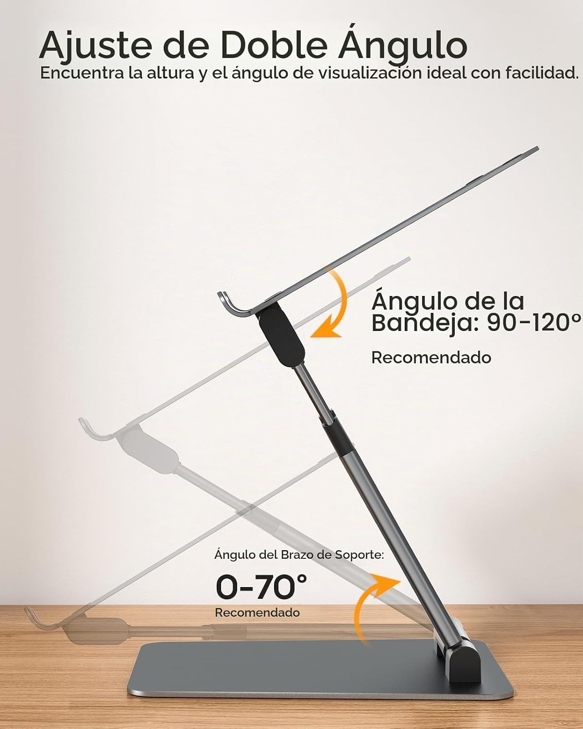 Nulaxy Soporte de computadora portátil de altura ajustable para escritorio, elevador de computadora de aluminio plegable doble, diseño extraíble, convertidor ergonómico de sentado a parado para
