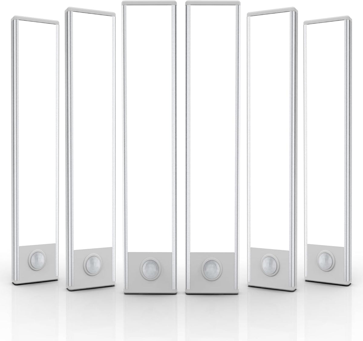 Paquete de 6 luces inalámbricas para debajo del gabinete, 32 luces LED con sensor de movimiento, luces magnéticas recargables para interiores, funciona con pilas, luces debajo del mostrador para