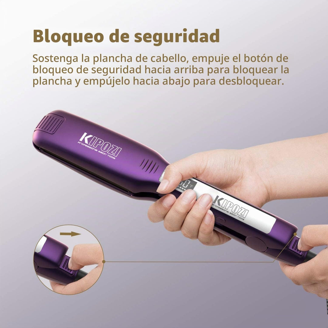 Plancha de pelo profesional de titanio de 1.75 pulgadas y estilizad...