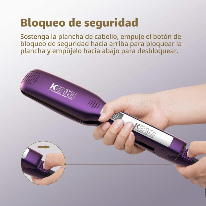 Plancha de pelo profesional de titanio de 1.75 pulgadas y estilizad...