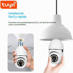 TUYA WiFi 1080P Cámara de vigilancia inteligente para el hogar con alarma de detección de movimiento, visión nocturna, visión nocturna, conversación bidireccional para interiores E27