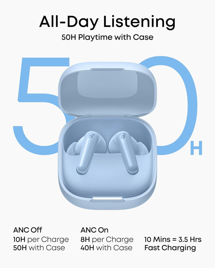 Soundcore P31i de Anker, cancelación de ruido adaptativa en tiempo...