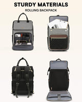 Mochila con ruedas Arcoyard para mujeres, mochila rodante para port...