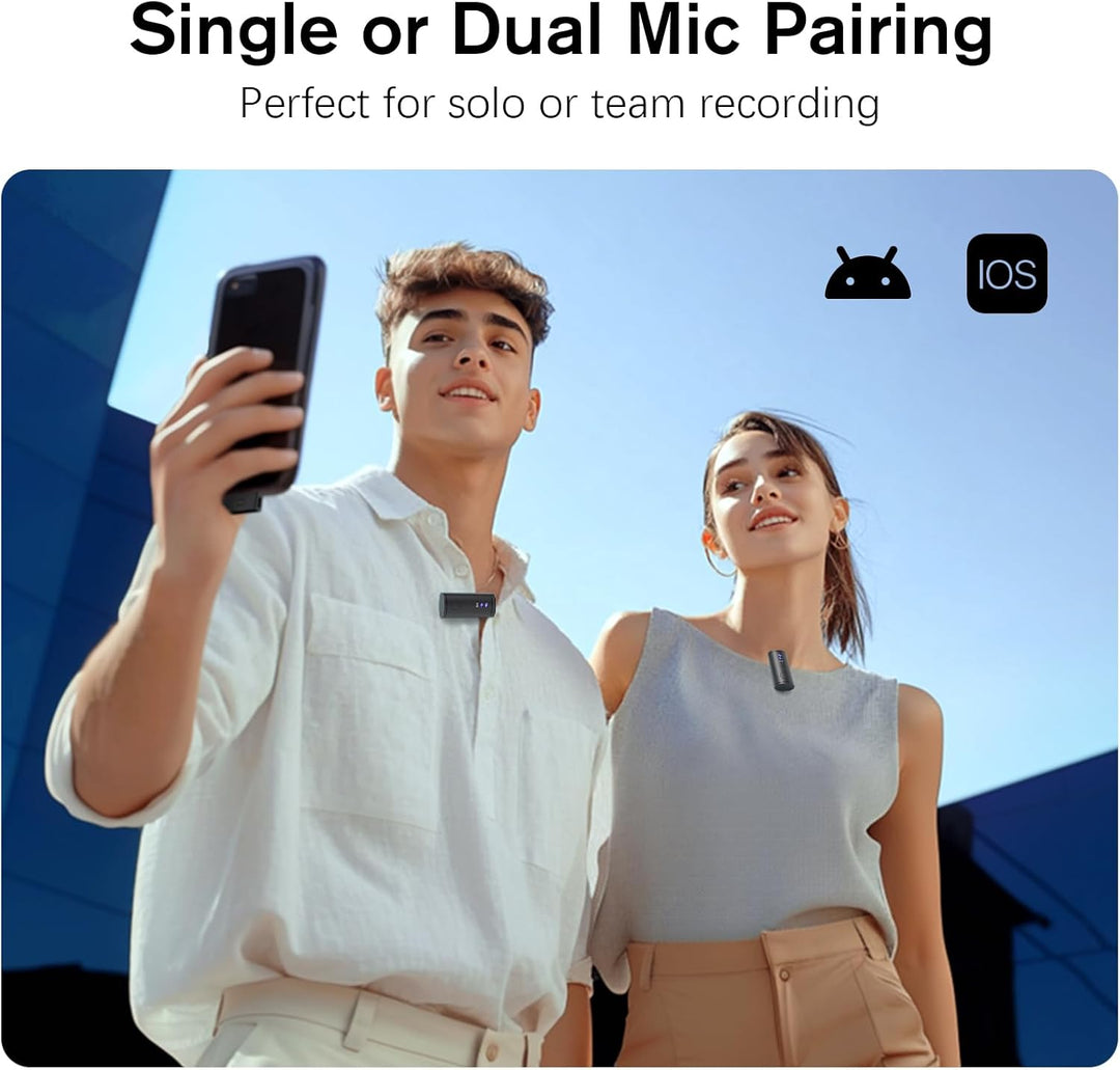 Rythflo Micrófono Lavalier inalámbrico para iPhone\/Android\/iPad (...