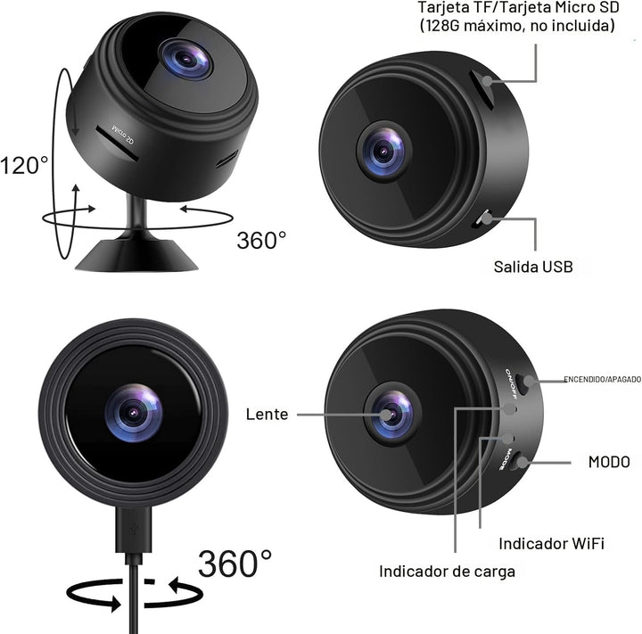 ZMDCAM Cámara Oculta Inalámbrica Mini Cámara WiFi 1080P HD