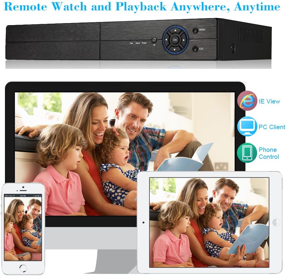 8CH 1080P 5-en-1 HD analógico DVR híbrido y NVR soporta hasta 5MP c...
