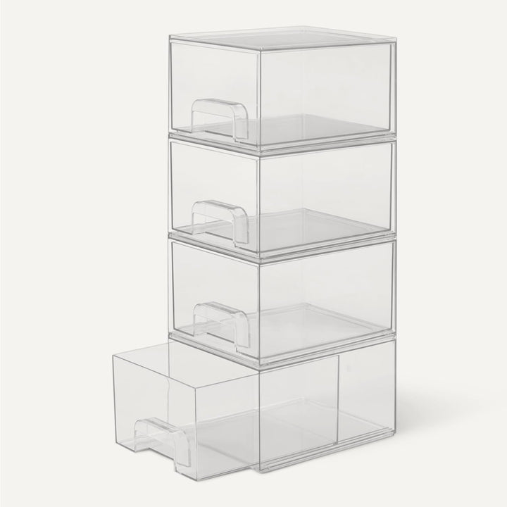 Amazon Basics Cajones organizadores de maquillaje apilables de plás...