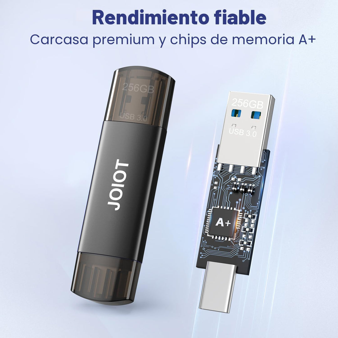 JOIOT Unidad flash USB C de 256 GB, unidad flash USB 3.0 dual tipo...