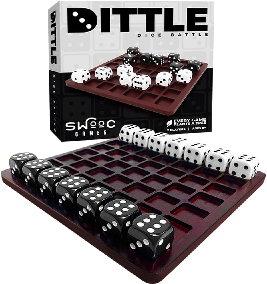 Dittle™ - Dice Battle | Juegos de dados para 2 jugadores para adultos | Juegos de mesa para adultos para 2 jugadores | El mejor juego de dos jugadores para adultos | Diversión de mesa de centro de