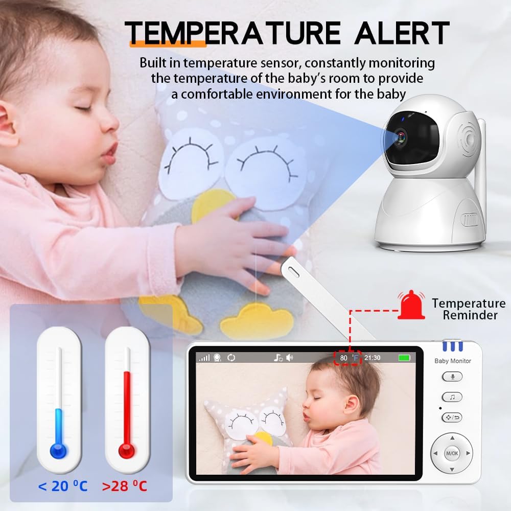 Monitor inteligente para bebés 720P pantalla LCD de 50