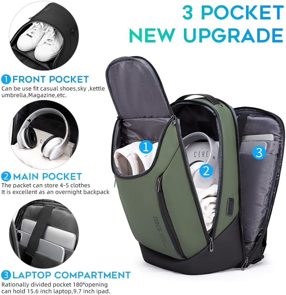 BANGE Mochila inteligente de negocios, impermeable, para laptop de...