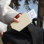 Fenice Funda clásica para pasaporte, funda tipo cartera para viajes, esencial, bloqueo RFID, piel vegana, impermeable, Naranja