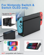 Estación de Dock para TV para Switch/Switch OLED Reemplazo 3-en-1 – Incluye Módulo IC Original, Cargador AC y Cable HDMI de Alta Velocidad, Soporta Salida 1080P HD y Carga de la Consola (No Compatible con Switch 2)