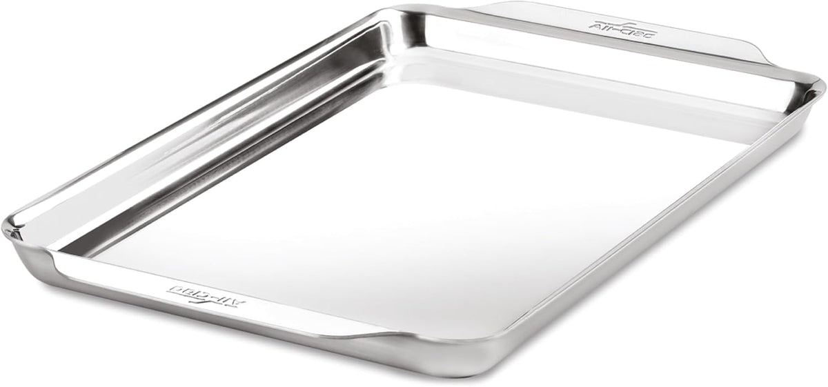 All-Clad Molde para hornear de acero inoxidable de 10 x 15 pulgadas, triple capa para hornear consistente, (asar, hornear galletas, brownies y más) utensilios profesionales de acero inoxidable para
