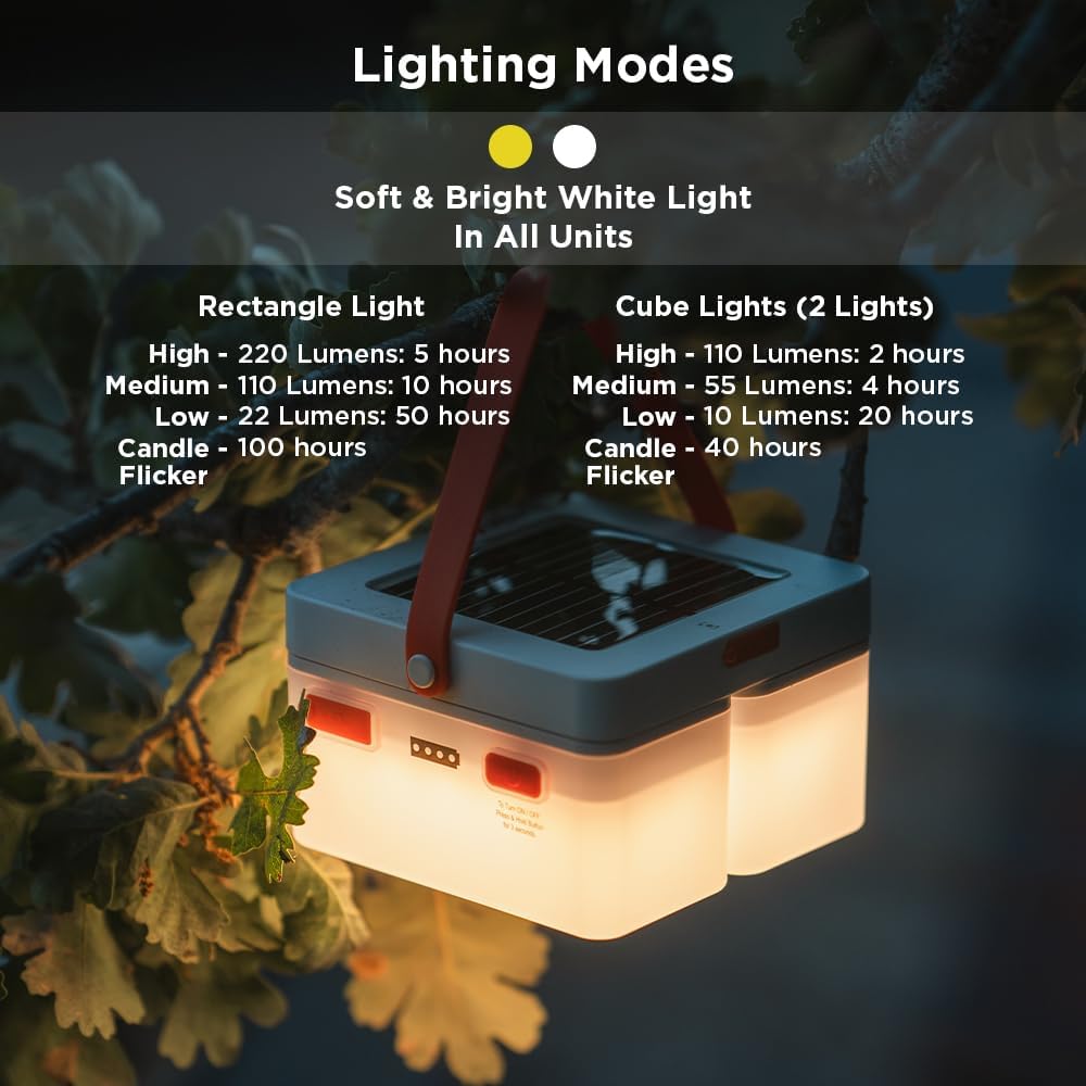 LuminAID Trio Solar Cube LED Lanterns con cargador de teléfono