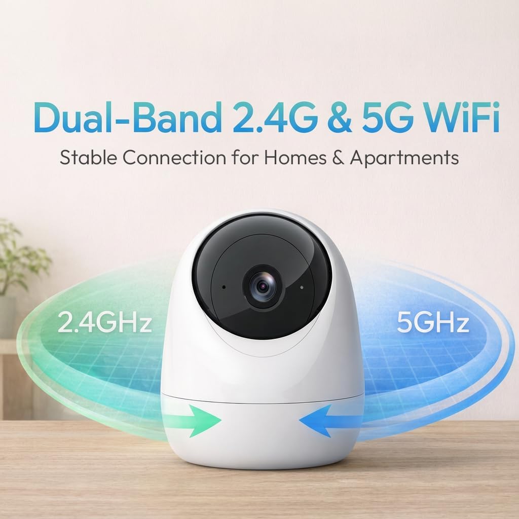 Rraycom - Cámara interior 5G y 2.4G, cámara de seguridad de 2K con...