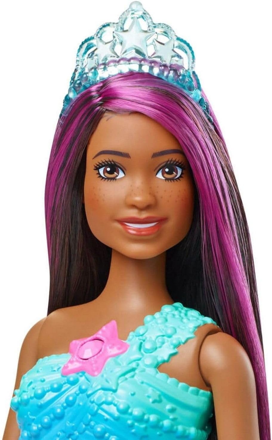 Muñeca de sirena Barbie con cola que se ilumina con luz brillante a...