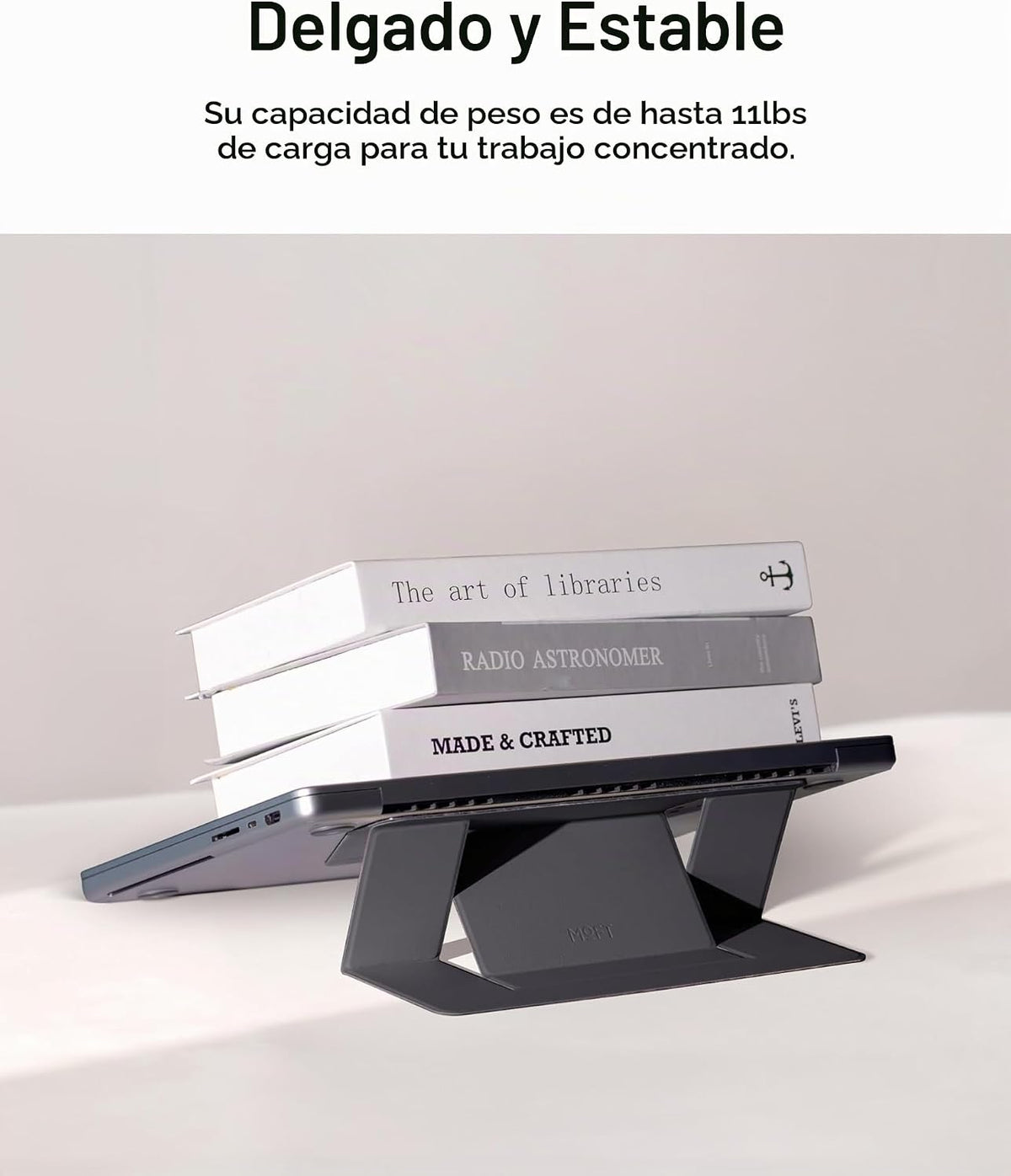MOFT Soporte invisible para portátil, elevador portátil adhesivo para el