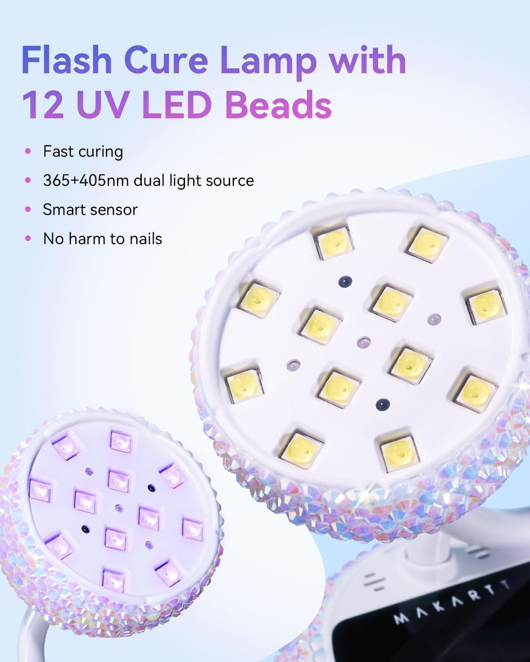 Makartt Lámpara de uñas LED UV, lámpara de curación flash de cuello...