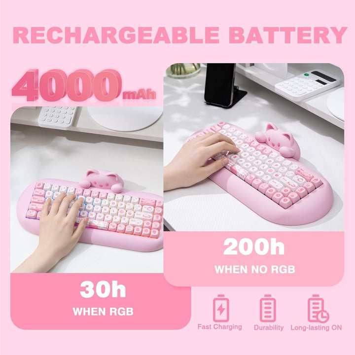 YUNZII C68 Teclado mecánico inalámbrico, diseño de 65%, intercambio...
