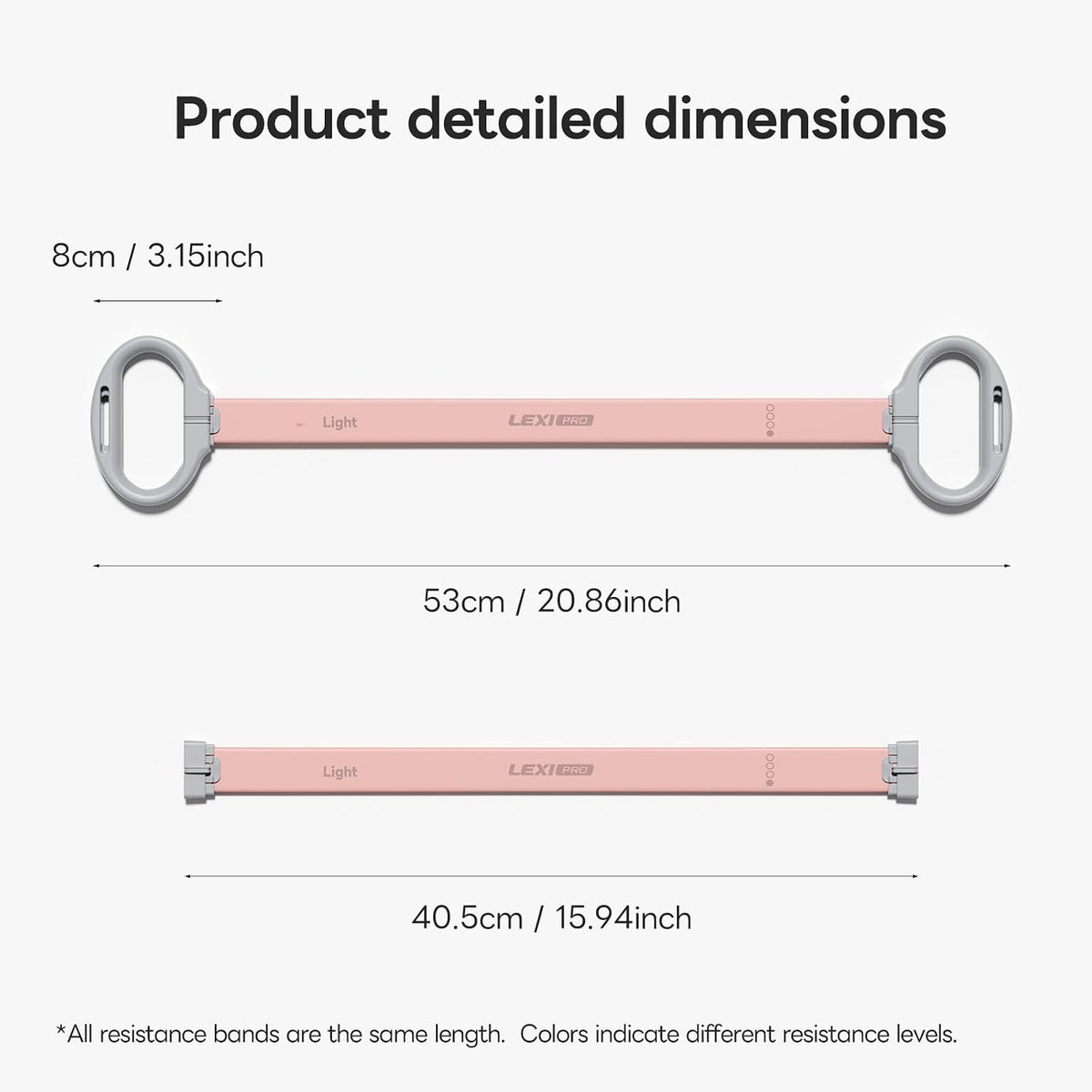 Lexipro Banda de resistencia ajustable para figura 8, 10-25 libras, 4 niveles de resistencia intercambiables con asas ergonómicas, banda de ejercicio de silicona de intercambio rápido para mujeres y