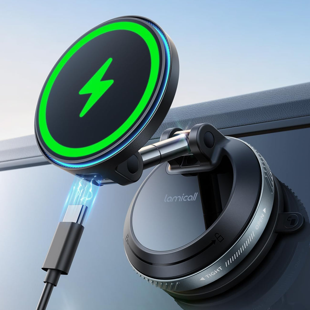 Lamicall 15W para cargador de montaje en coche MagSafe, soporte inalámbrico