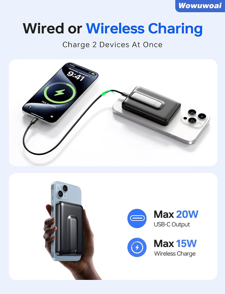Cargador portátil Magsafe, banco de energía magnético inalámbrico d...