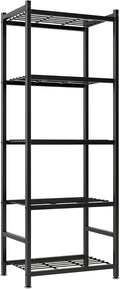 Estantes de almacenamiento, estantería de metal de 5 niveles con patas niveladoras, organizador de estantes para organización de garaje, cocina, despensa y armario, 17.7 x 11.8 x 56.3