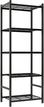 Estantes de almacenamiento, estantería de metal de 5 niveles con patas niveladoras, organizador de estantes para organización de garaje, cocina, despensa y armario, 17.7 x 11.8 x 56.3