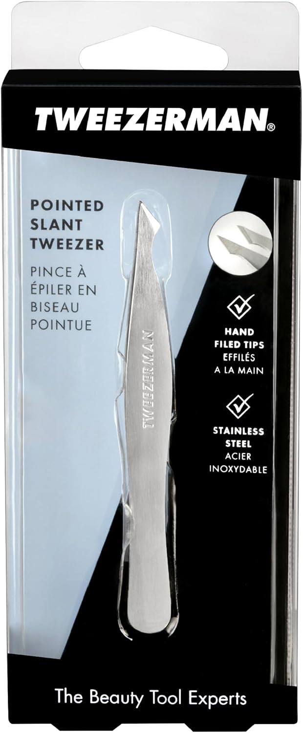 Tweezerman Pinzas de punta inclinada clásica inoxidable