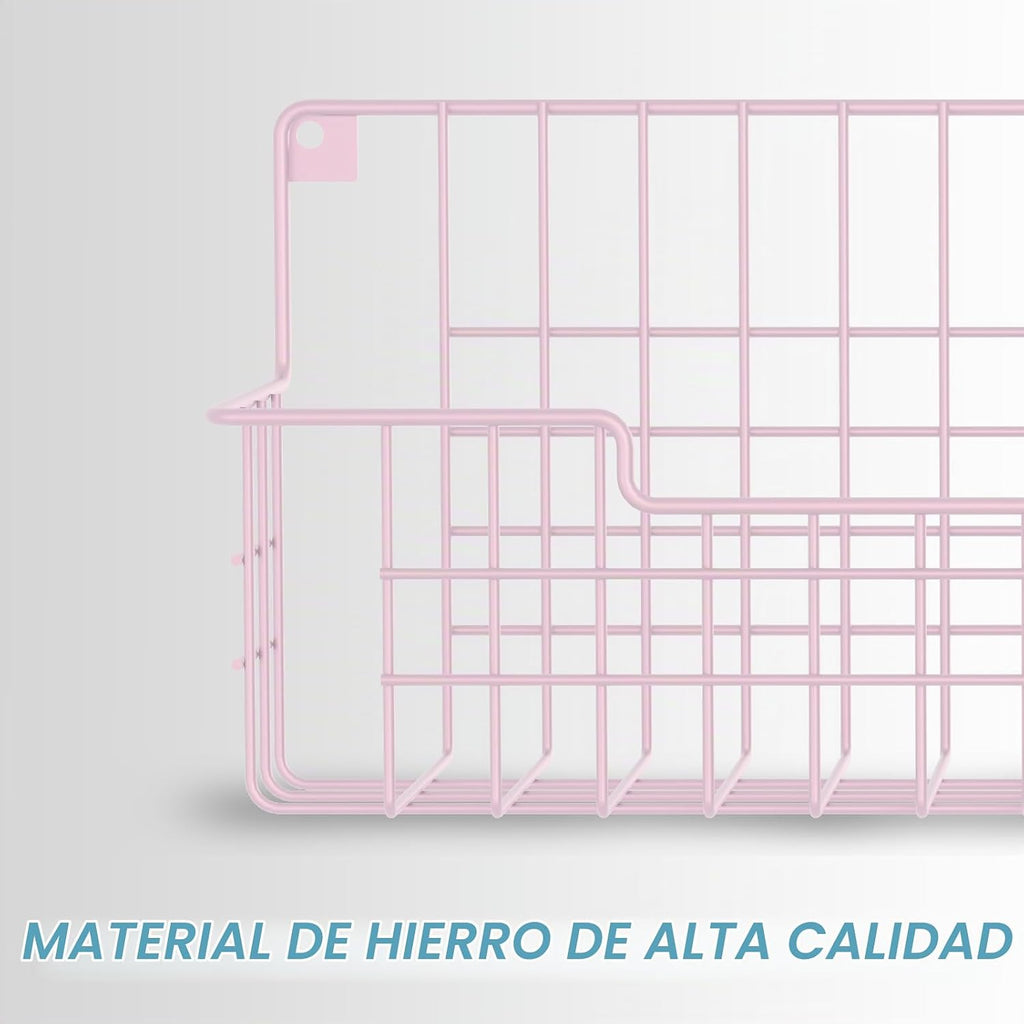 Estante para especias, paquete de 4 organizadores de condimentos montado en la pared para organización de almacenamiento de cocina, estante de metal para especias para gabinete, despensa, rosa