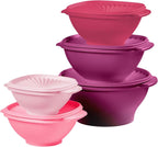 Tupperware Heritage Collection, nuevo juego de 10 piezas de recipientes para almacenamiento de alimentos en rosa vintage, apto para lavavajillas y sin BPA (5 tazones, 5 tapas)