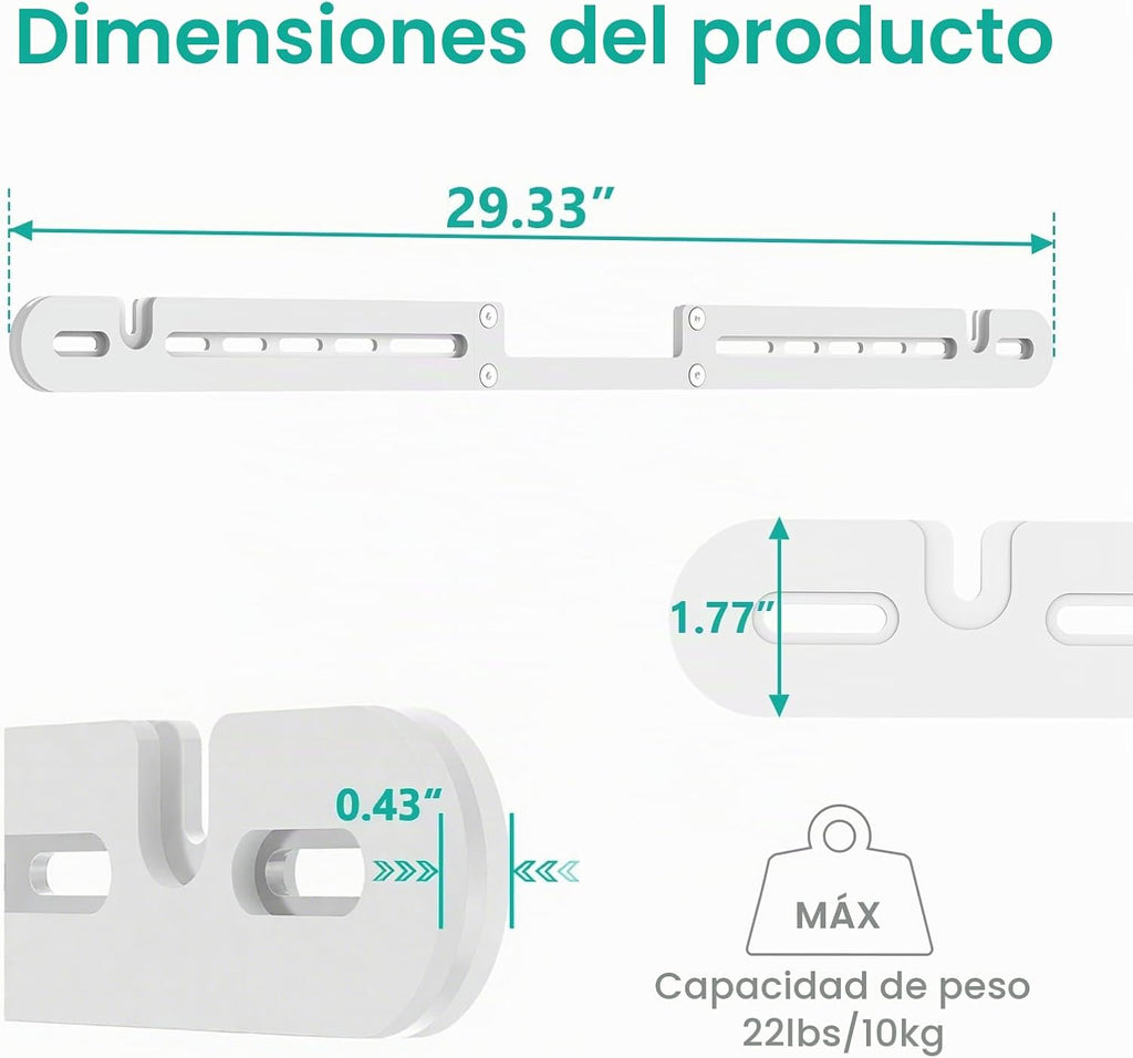 Soporte de pared WALI para barra de sonido Sonos Arc y Sonos Arc Ultra, color blanco