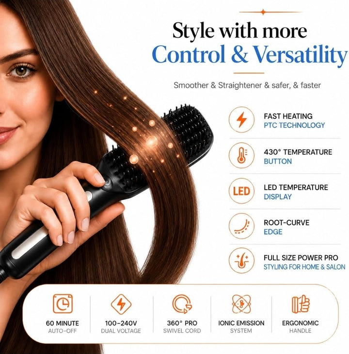 Speedy - Cepillo alisador de pelo de precisión para mujer, cepillo...