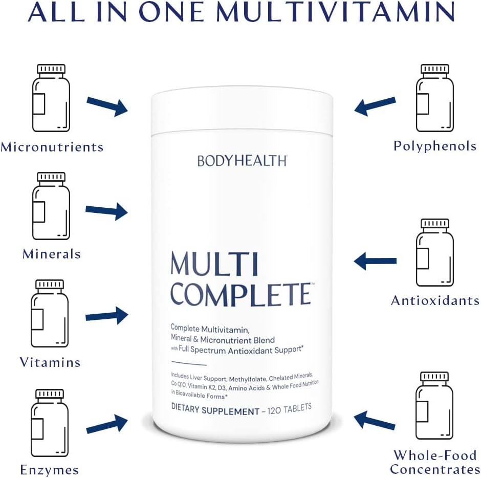 BodyHealth Multivitamínico diario multicompleto (120 unidades) para...