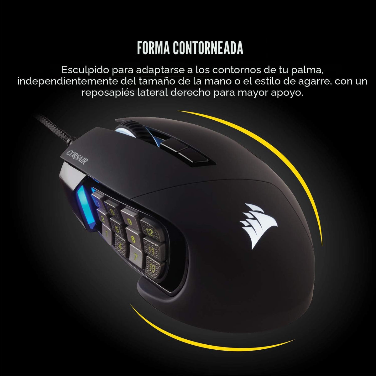 Corsair Scimitar RGB Elite Mouse para juegos MOBA\/MMO con cable -...