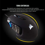 Corsair Scimitar RGB Elite Mouse para juegos MOBA\/MMO con cable -...