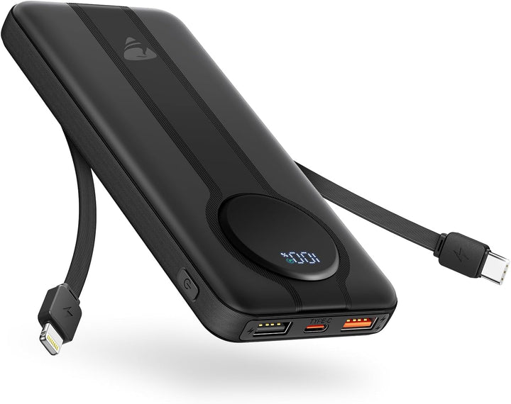 Aioneus Cargador portátil, banco de energía de 10000 mAh con cables...